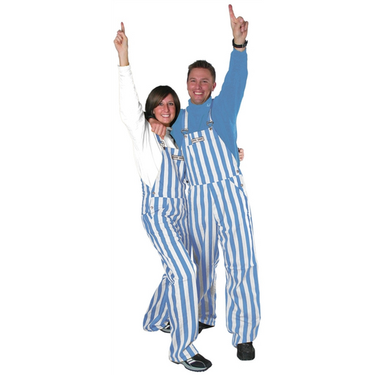 Carolina Blue and White Striped Overalls Game Day Bibs Striped