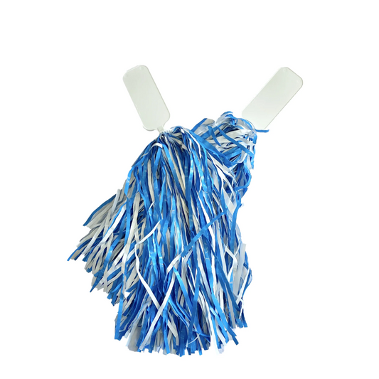 Carolina Blue and White Pom Poms 2 Pack