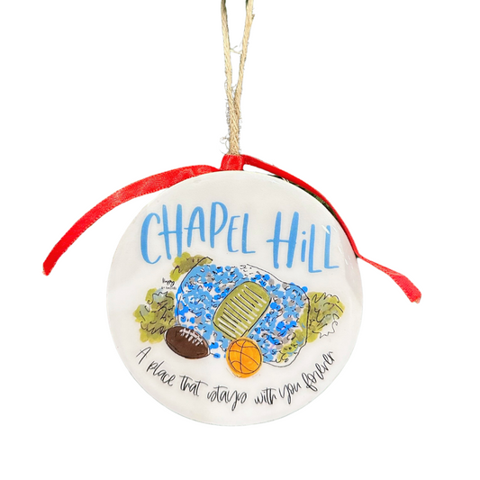 Chapel Hill North Carolina Wooden Christmas Ornament