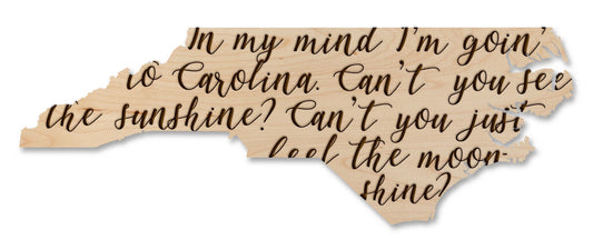 North Carolina State Map Wooden Wall Hanging Decor Carolina My Mind in Maple