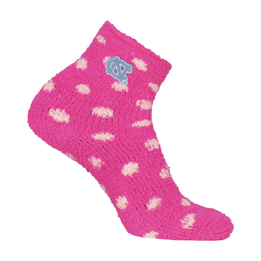 North Carolina Tar Heels Cozy Pink Polka Dot Women's Socks One Size