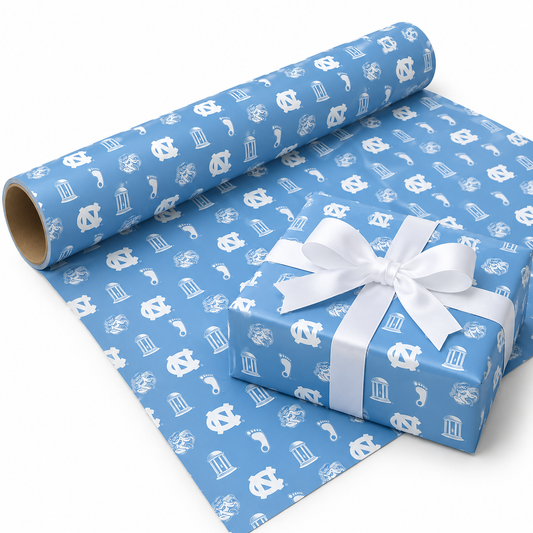 North Carolina Tar Heels Pattern Wrapping Paper - Main View - Neil Enterprises