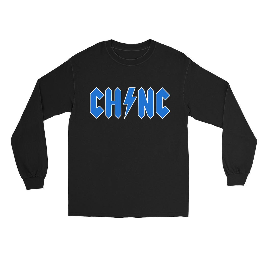 Chapel Hill North Carolina Black Rock Font Adult Long Sleeve Shirt