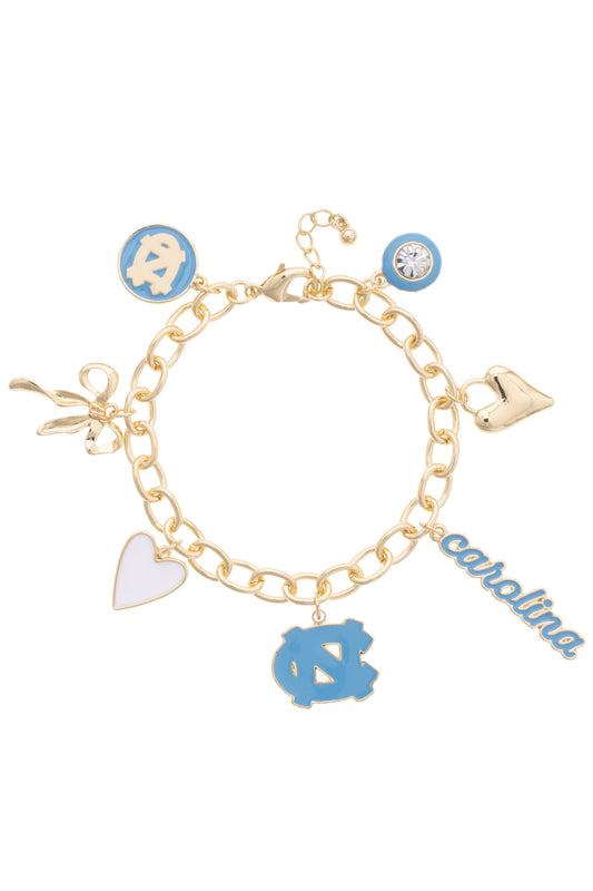 North Carolina Tarheels Enamel Icons Charm Bracelet - Main View - Canvas Style