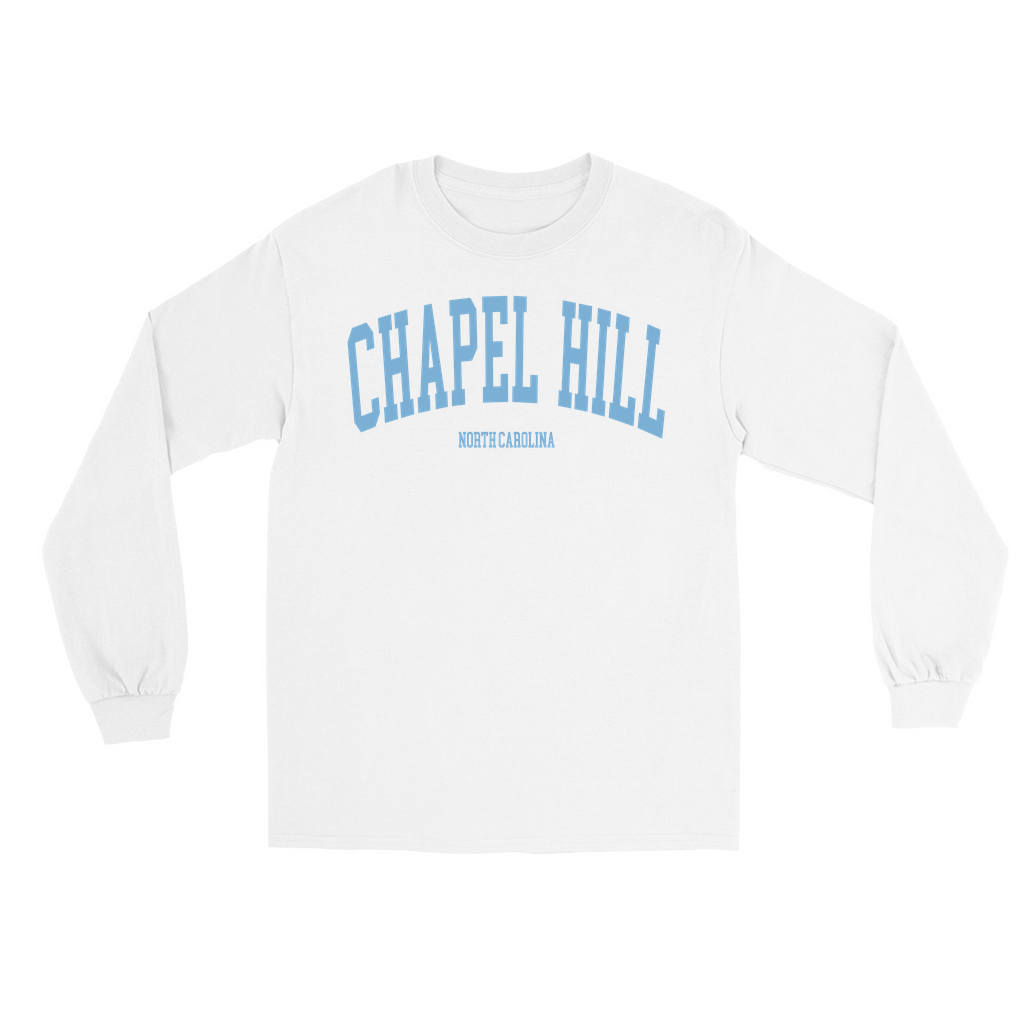 Chapel Hill North Carolina Classic White Adult Long Sleeve Shirt