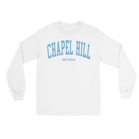 Chapel Hill North Carolina Classic White Adult Long Sleeve Shirt