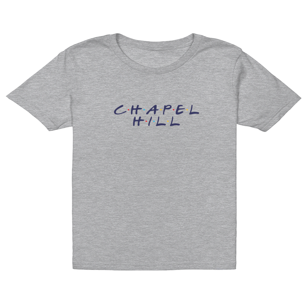 Chapel Hill Dot TV Font Grey Kid's T-Shirt