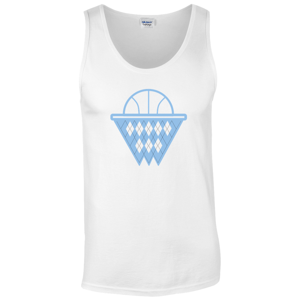 Carolina Blue and White Argyle Basketball Tank Top