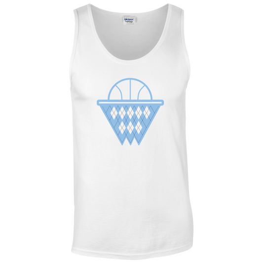 Carolina Blue and White Argyle Basketball Tank Top