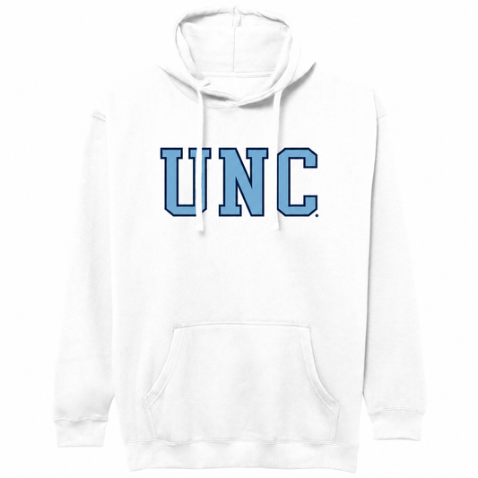UNC Letters Adult Hoodie Sweatshirt in White - Main View - League