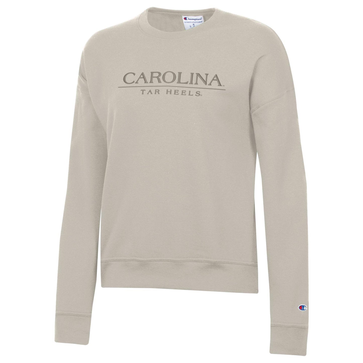 North Carolina Tar Heels Women's Beige Embroidered Sweatshirt by Champion