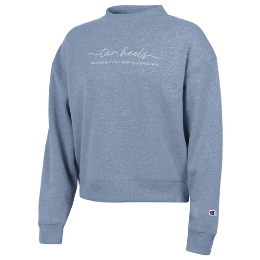 UNC Women's Triumph Embroidered Sweatshirt in Wildflower Pale Blue