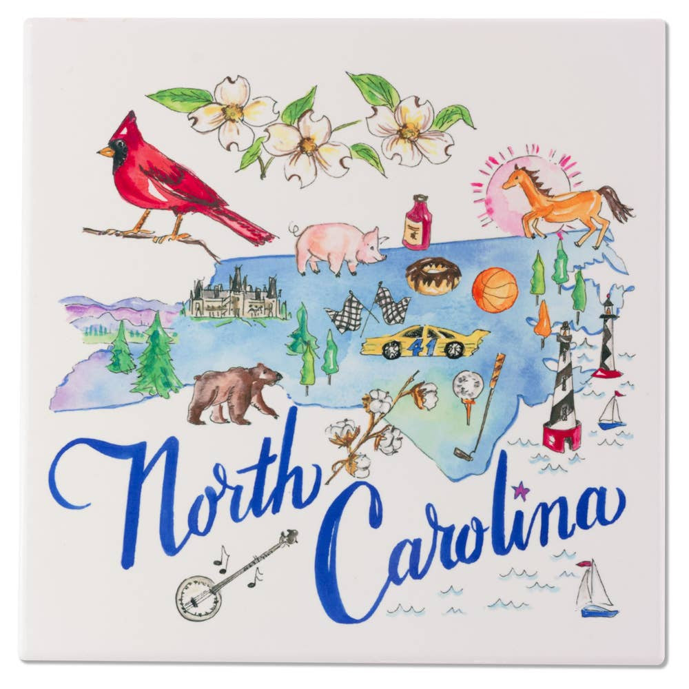 North Carolina State Collection 8" Ceramic Trivet
