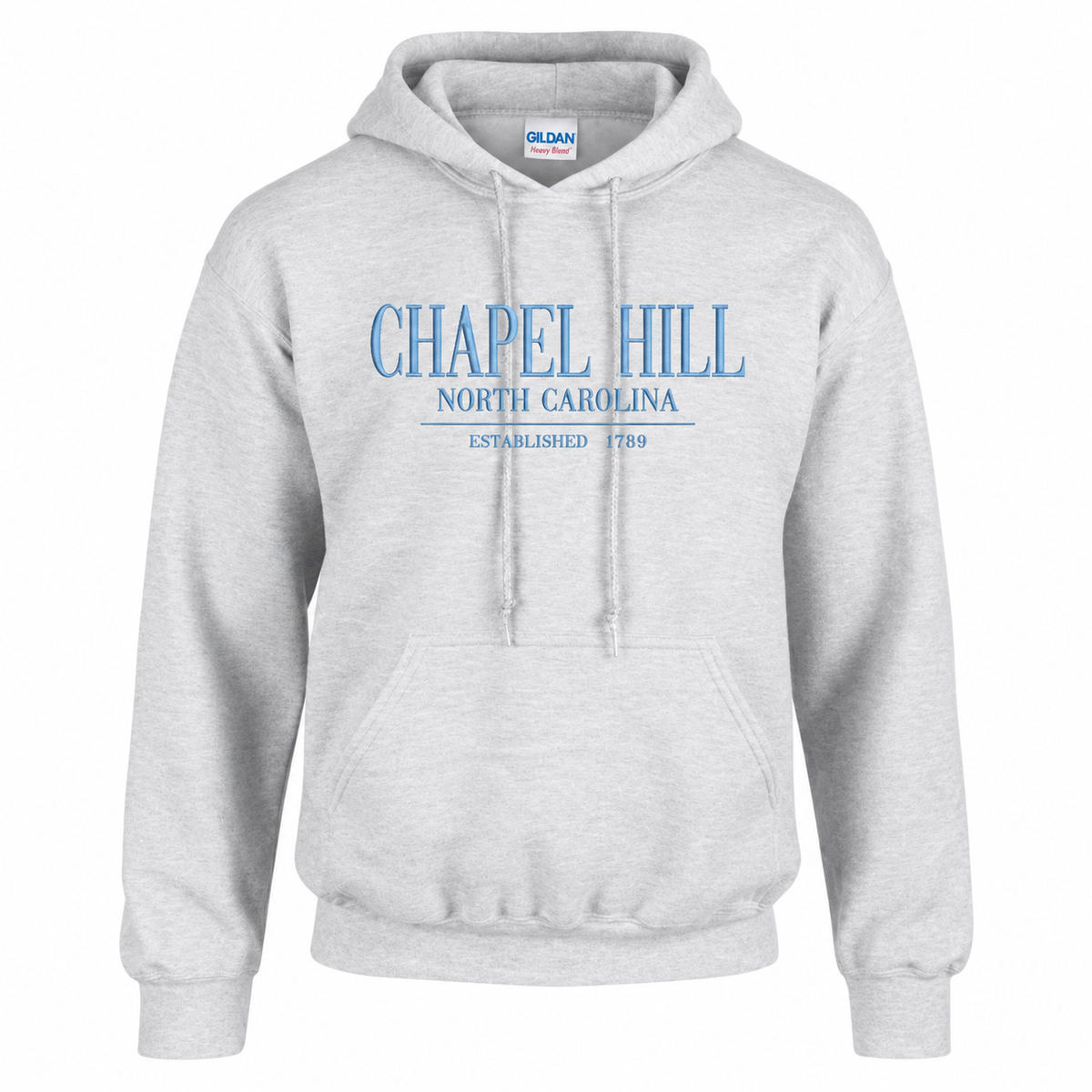On Sale Chapel Hill North Carolina Embroidered Ash Grey Hoodie