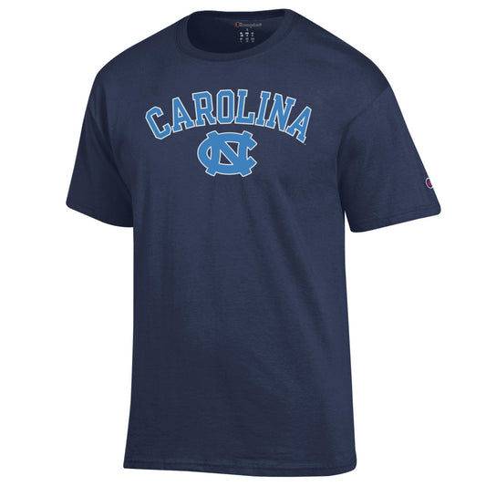 UNC Basic Navy Short Sleeve T-Shirt with DUSTY BLUE by Champion