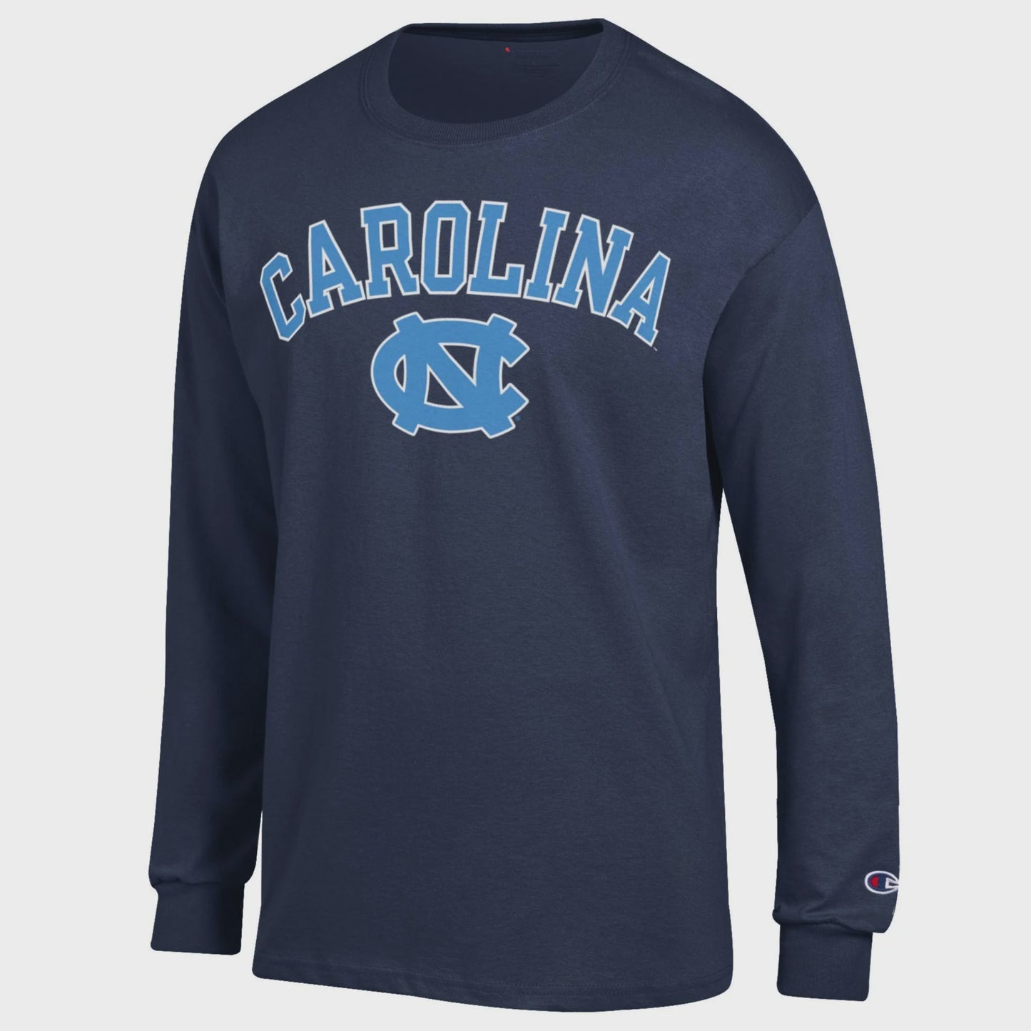 UNC Basic Navy Long Sleeve T-Shirt with DUSTY BLUE by Champion