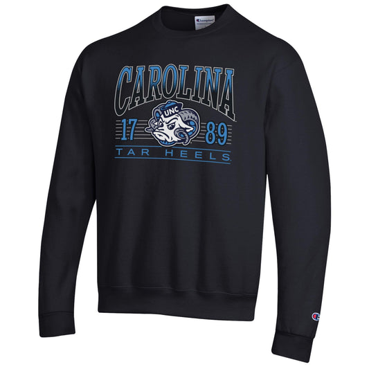 North Carolina Tar Heels Black Crewneck Sweatshirt by Champion