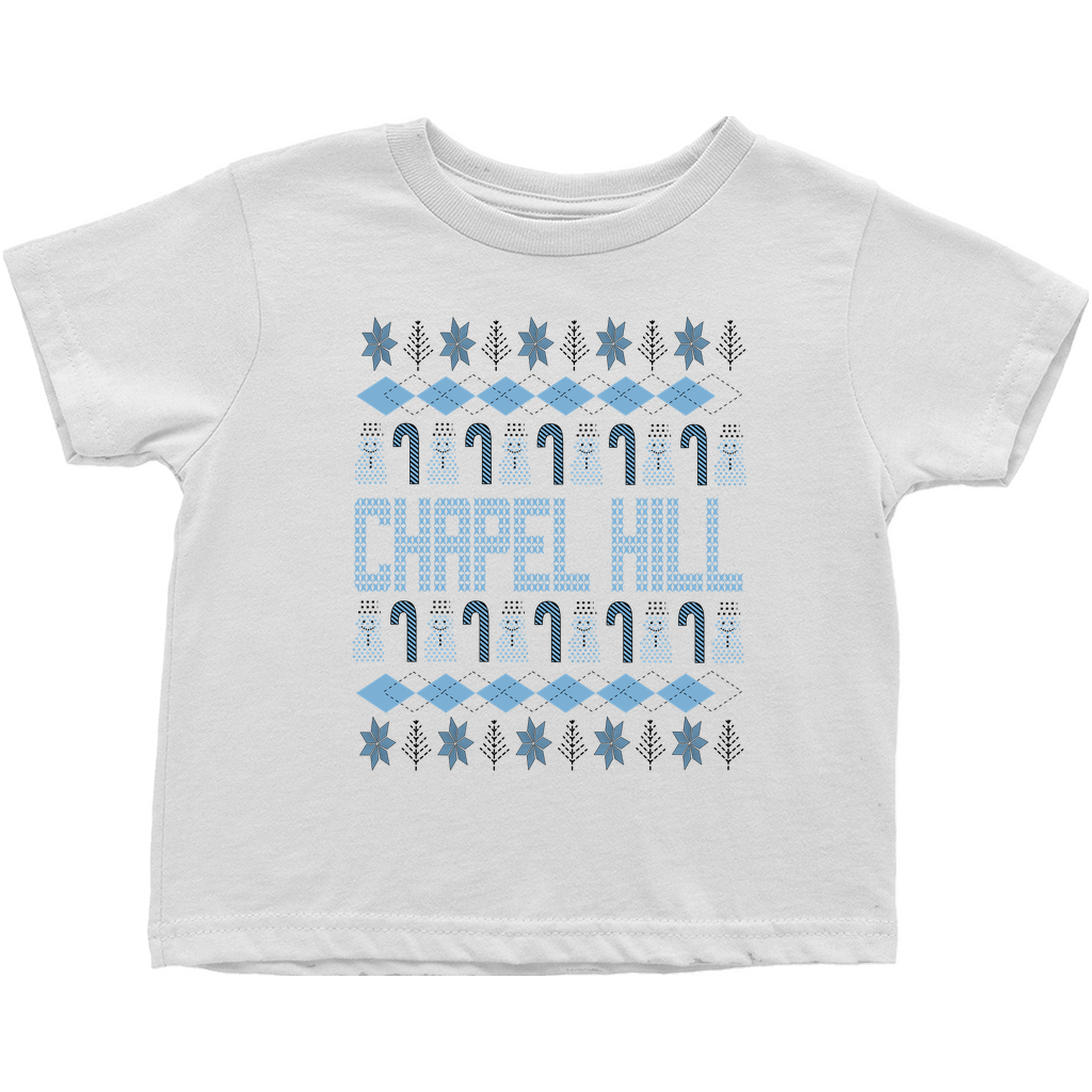 Chapel Hill Christmas Pattern White Toddler T-Shirt