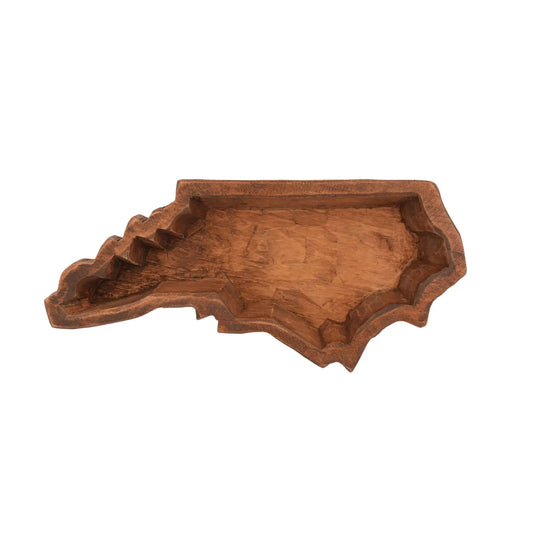 North Carolina Shaped Wooden Decorative Bowl