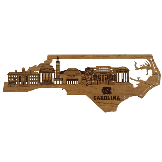 University of North Carolina Skyline Wall Hanging Cherry Wood Decor