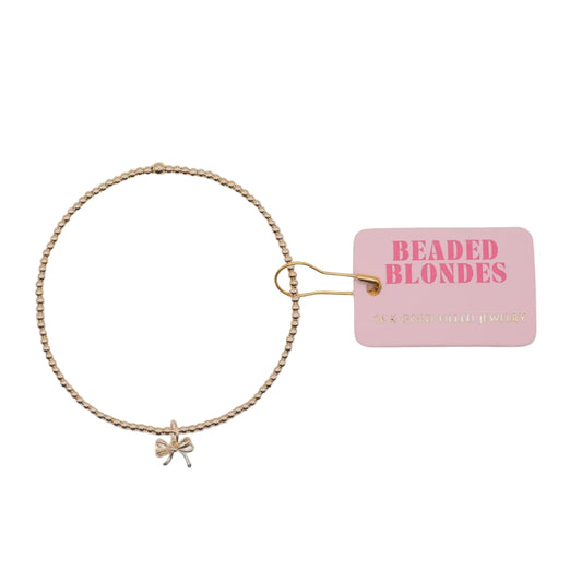 Petite Gold Bow Charm Bracelet