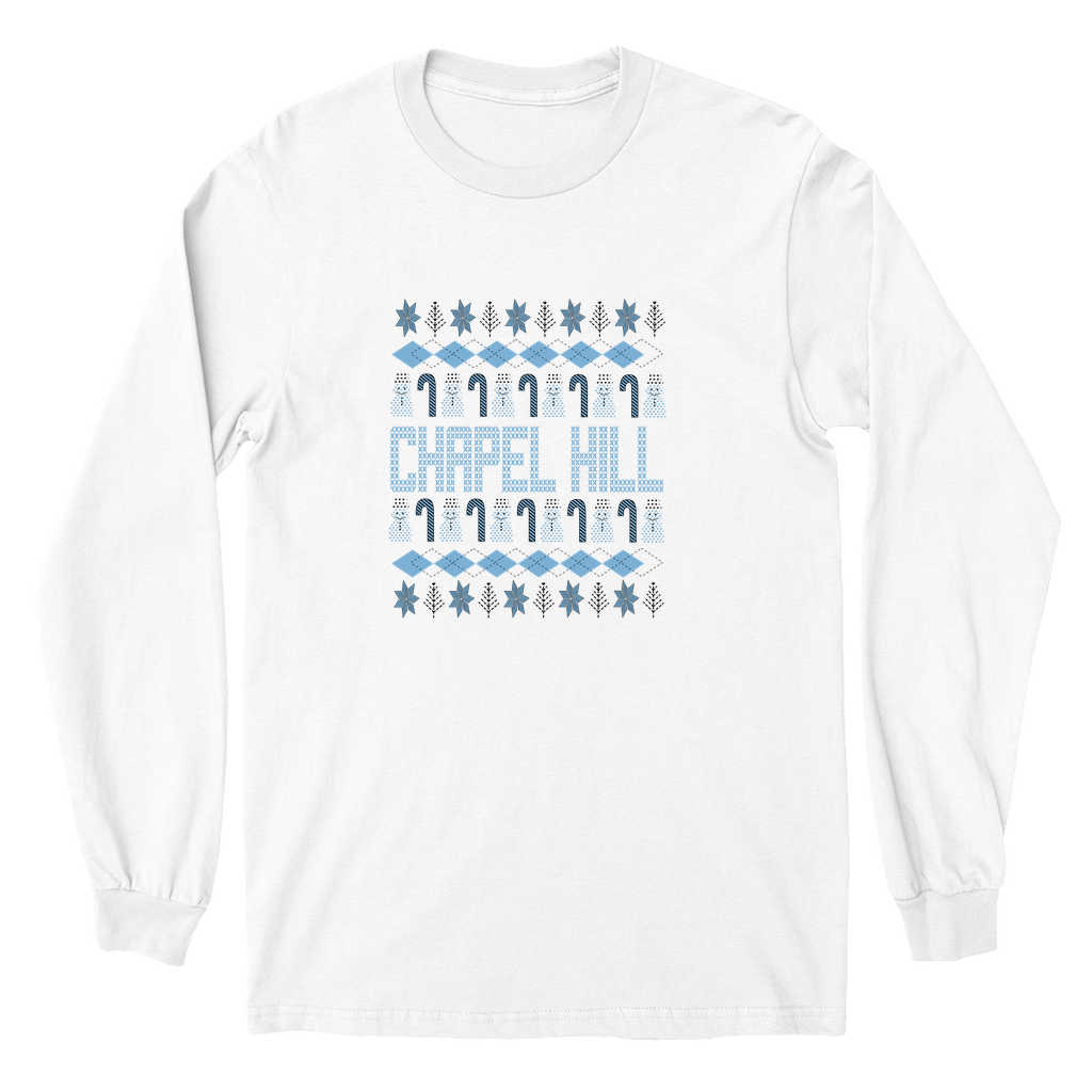 Chapel Hill Christmas Pattern White Kid's Long Sleeve T-Shirt