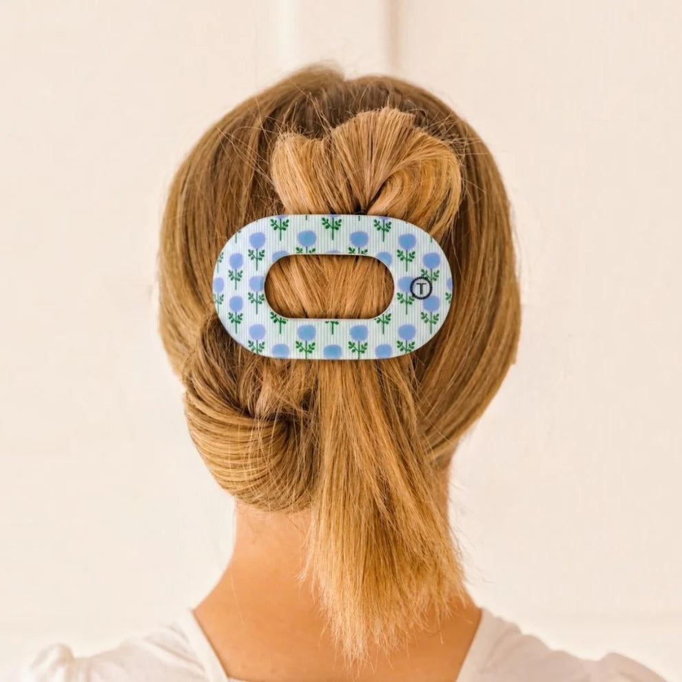 Blue Marigold Large Flat Round Clip
