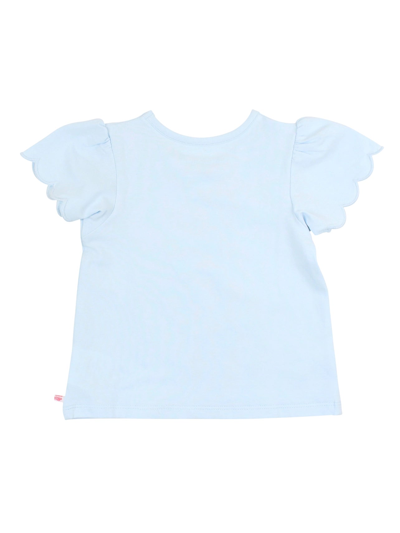 Baby Girls Light Blue Knit Short Sleeve Scallop Tee