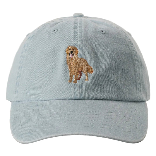 Mint Golden Retriever Embroidered Baseball Cap - Main View - Fashion City