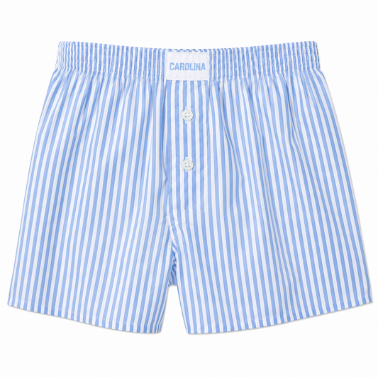 Carolina Blue Seersucker Women's Shorts with UNC Logo