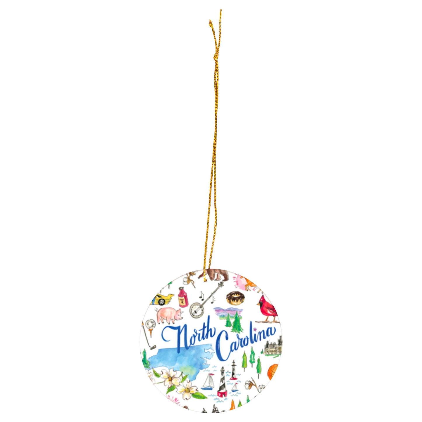 North Carolina Ceramic Ornament