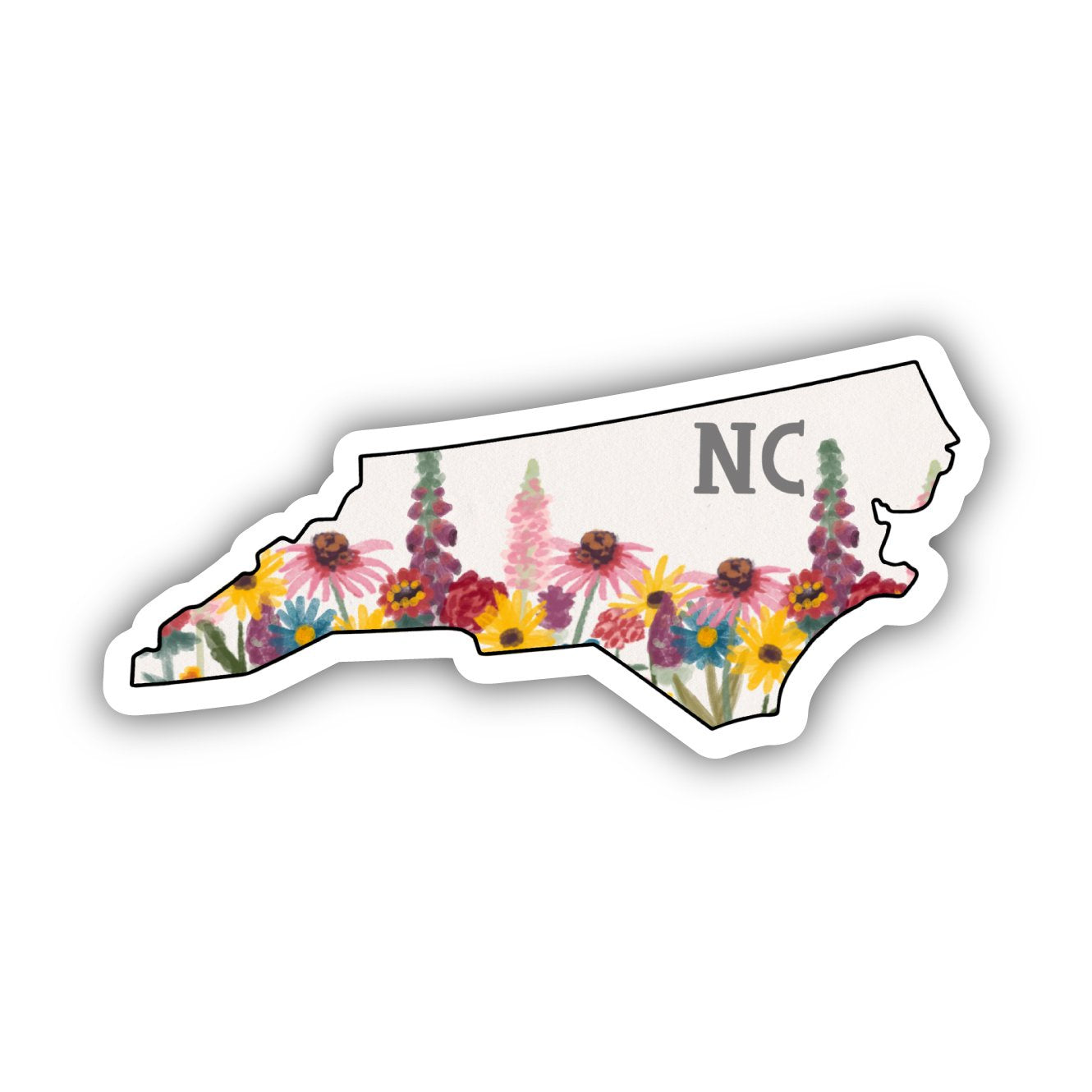 North Carolina Painterly Pattern Sticker – Shrunken Head