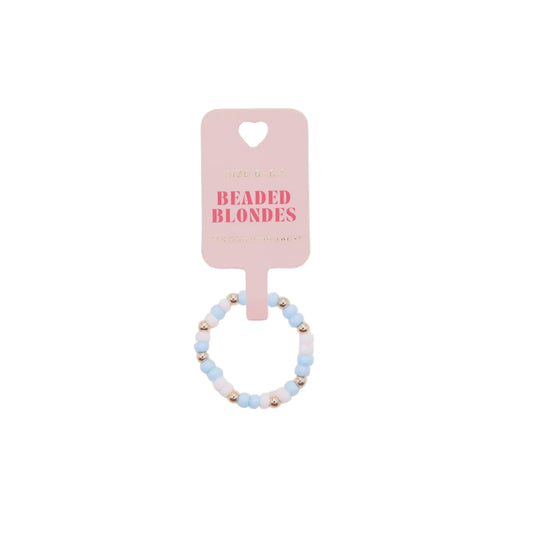 Powder Blue and White Sprinkle Ring (Size 7/8)