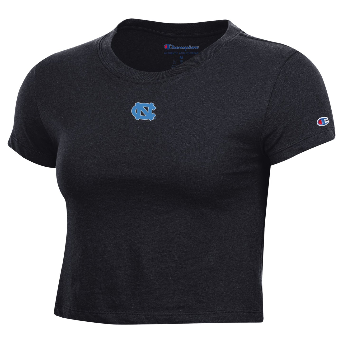 UNC Logo Women's Baby Tee Style Black Crop Top