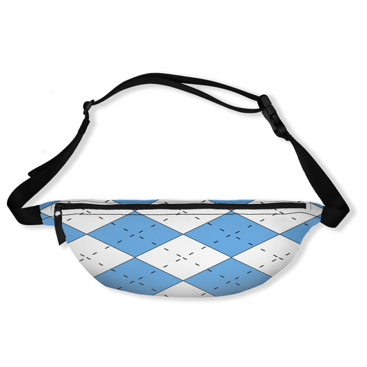 Carolina Blue and White Argyle Fanny Pack