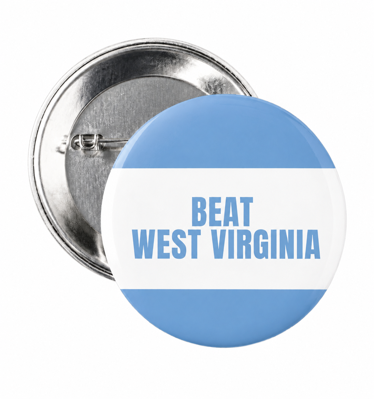 Beat West Virginia Button Pin for Carolina Fans