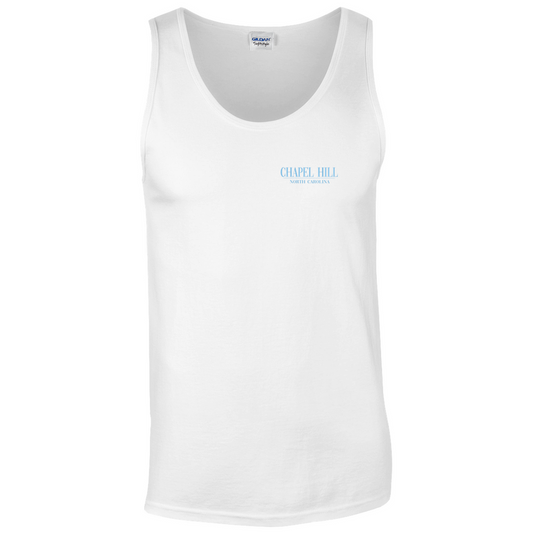 Carolina Blue Jeep on a White Tank Top