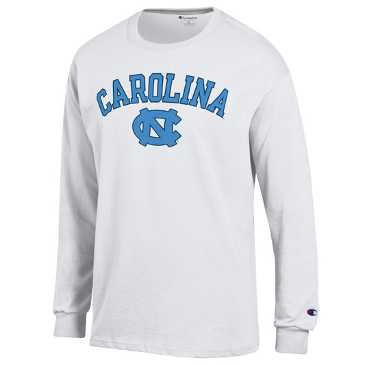 White Basic UNC Long Sleeve T-Shirt by Champion