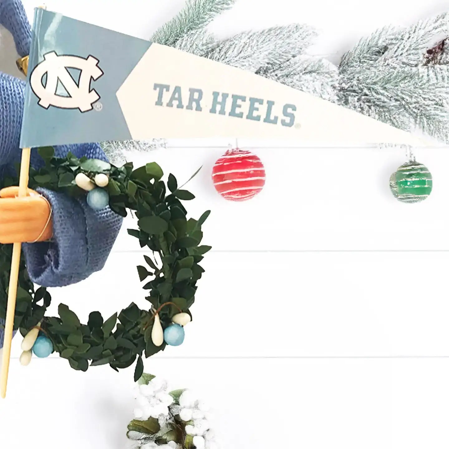 North Carolina Tar Heels Proud Fan Santa 12" Tall