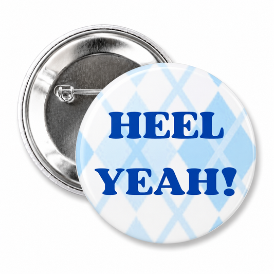Heel Yeah Argyle Button Pin 2.25"