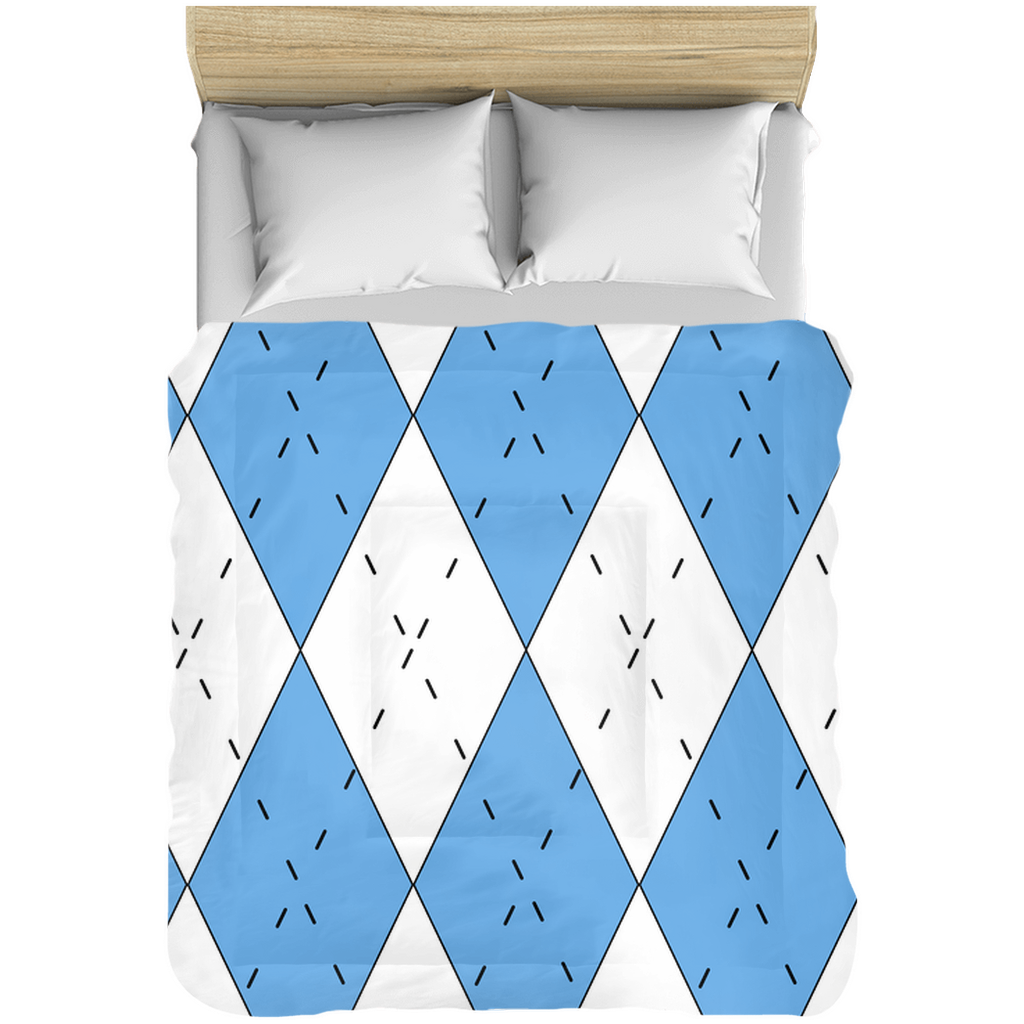 Carolina Blue and White Argyle Comforter
