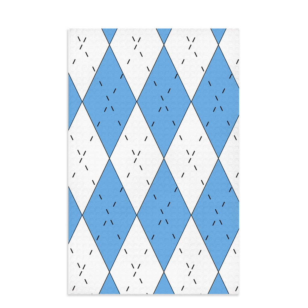 Carolina Blue and White Argyle Dish Towel