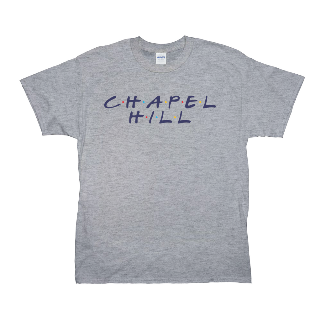 Chapel Hill Dot TV Font Grey Adult T-Shirt