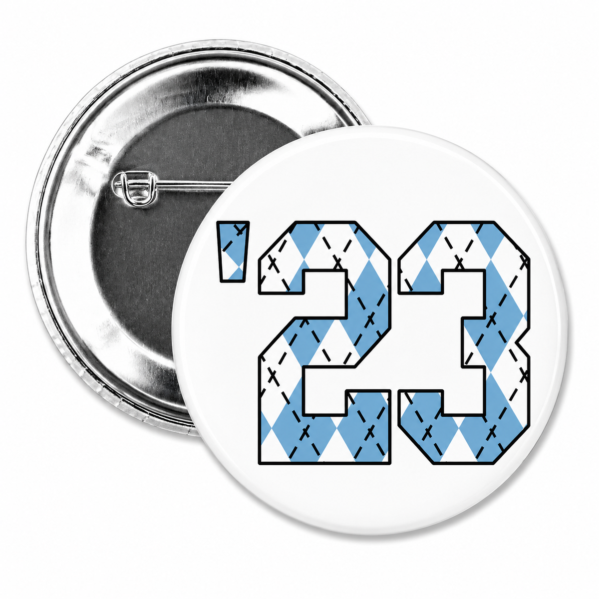 Argyle '23 Button Pin 2.25" - Main View - Shrunken Head