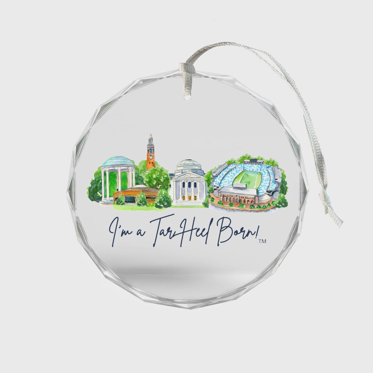 UNC Landmark Glass Ornament