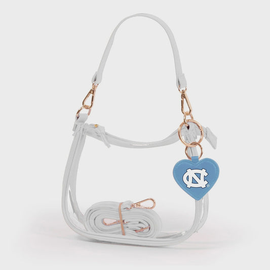 North Carolina Tar Heels Clear Clara Purse with Heart Charm