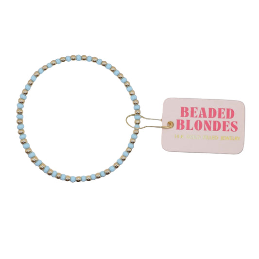 Petite Powder Blue and Gold Beaded Demi Bracelet