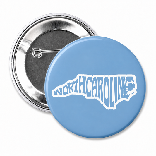 North Carolina Word State Button Pin 2.25