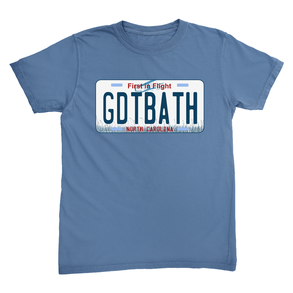 North Carolina GDTBATH License Plate Comfort Colors T-Shirt by Shrunken Head