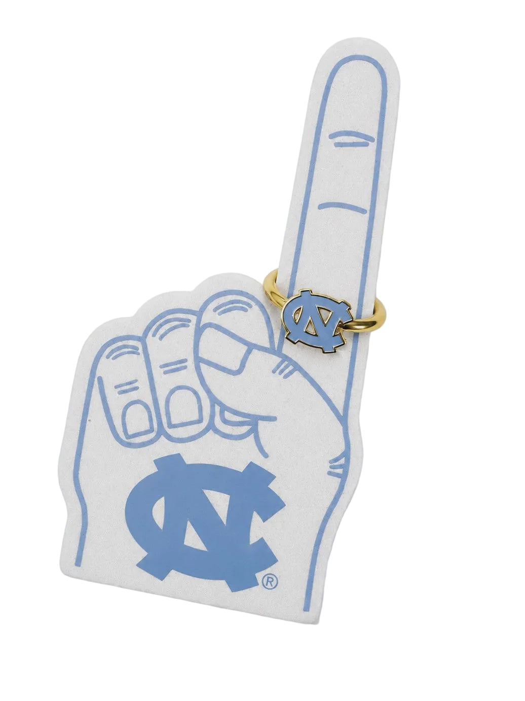 North Carolina Tar Heels Logo Gold Stack Ring